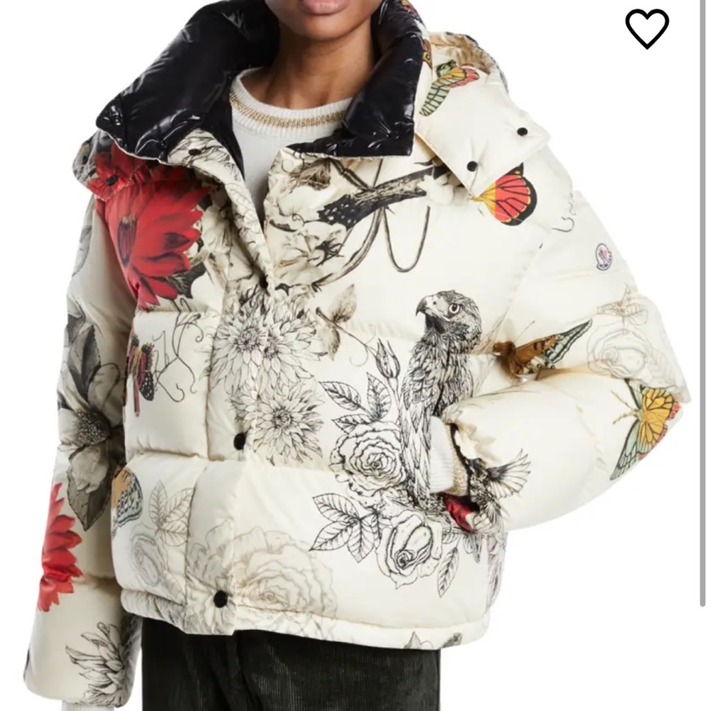 Caille Floral Butterfly Print Moncler Jacket